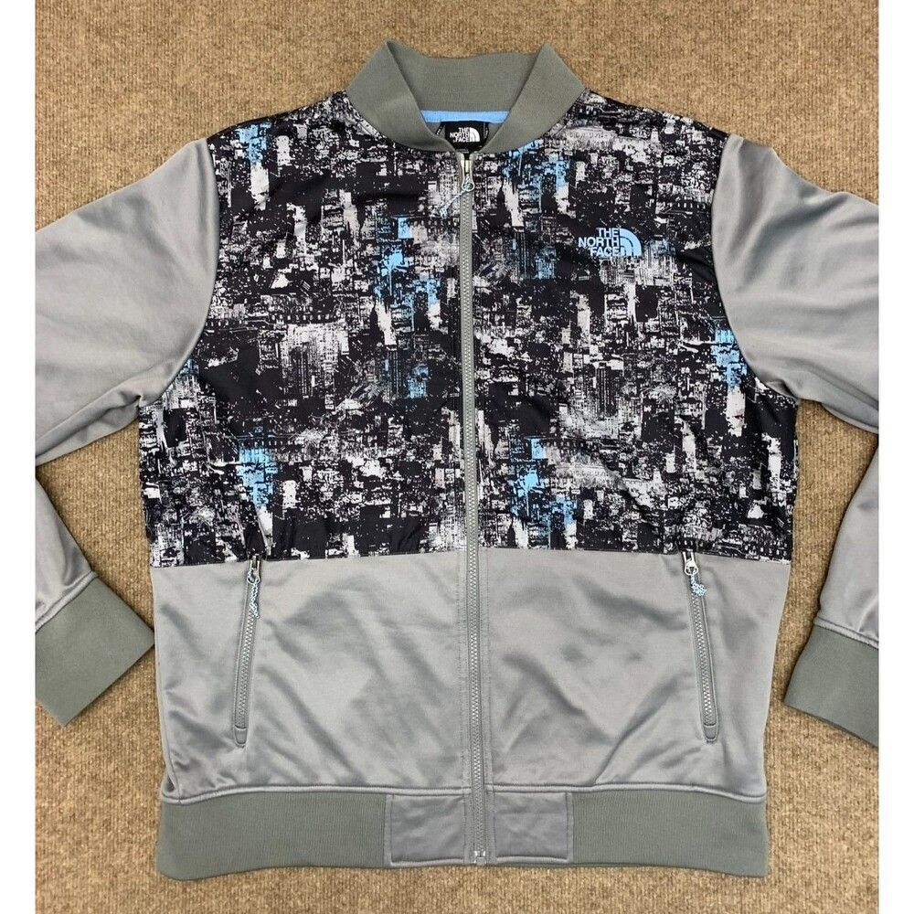 The North Face Jacket Mens L Urban Digi Camo Fleece Track Zip-Up Windbreaker
